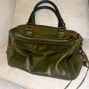 Rebecca minkoff hunter green leather satchel